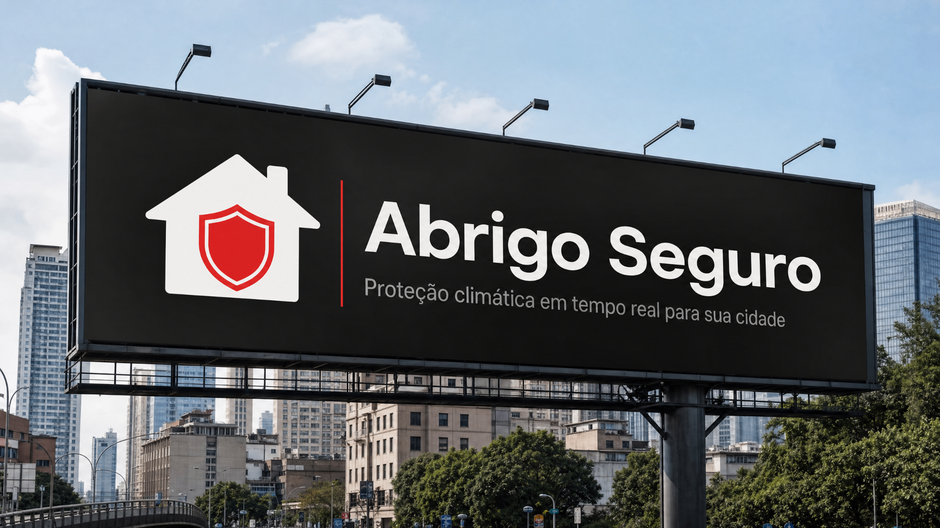 Mockup outdoor do app Abrigo Seguro